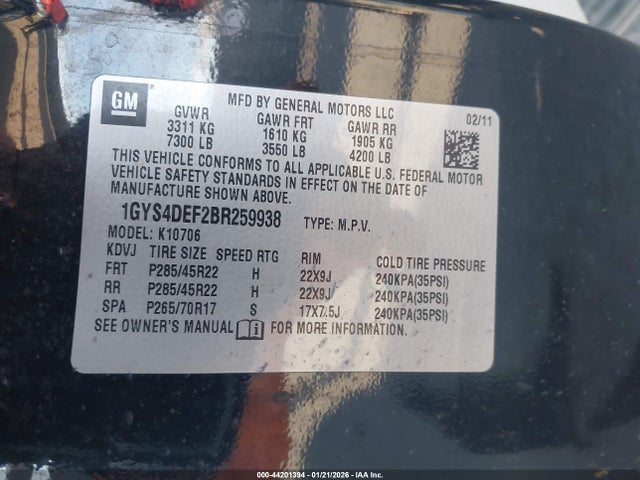 2011 CADILLAC ESCALADE 1GYS4DEF2BR259938 Photo 8