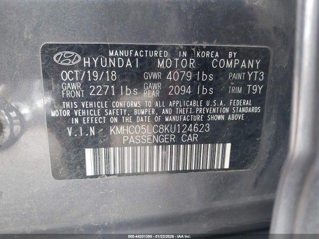 KMHC05LC8KU124623 Hyundai Ioniq Hybrid Limited