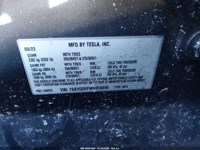 7SAYGDEF9PF859895 Tesla Model Y Performance Dual Motor All-wheel Drive