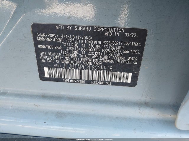JF2GTAPC2L8268518 Subaru Crosstrek Premium