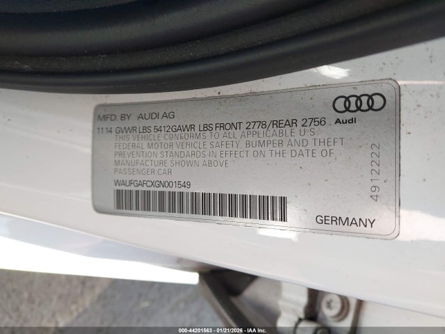 WAUFGAFCXGN001549 Audi A6 3.0t Premium Plus