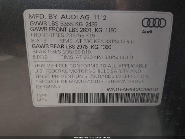 2013 AUDI Q5 WA1LFAFP5DA036010 Photo 8