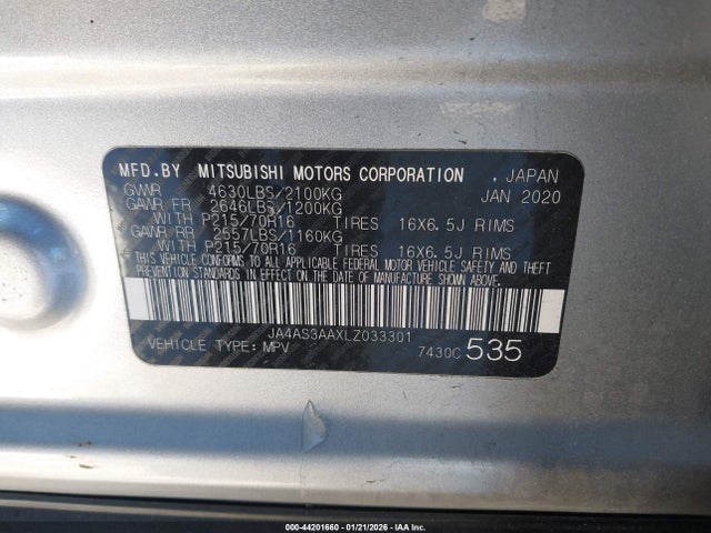 2020 MITSUBISHI ECLIPSE CROSS JA4AS3AAXLZ033301 Photo 8