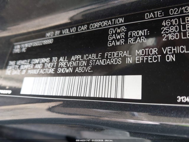 2013 Volvo S60 T5 მანქანა იყიდება აუქციონზე, vin: YV1612FS5D2219990, აუქციონის ნომერი: 44201747