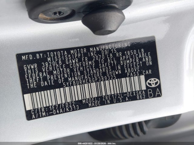 Toyota Corolla S Plus 2016 5YFBURHE6GP389325 Image 9