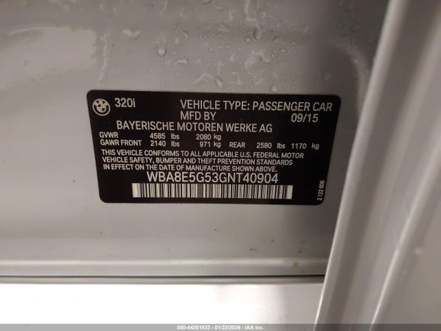 2016 BMW 320I WBA8E5G53GNT40904 Photo 8