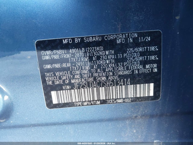 JF2SLDAC7SH513414 Subaru Forester