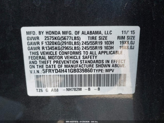 2016 ACURA MDX 5FRYD4H41GB039860 Photo 8