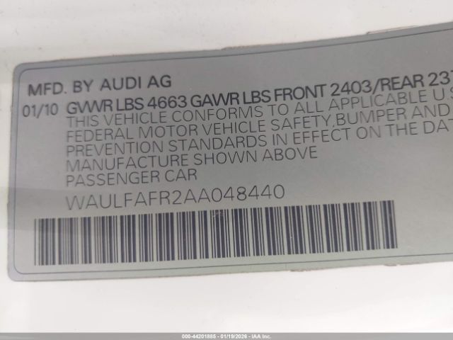 2010 AUDI A5 WAULFAFR2AA048440 Photo 8