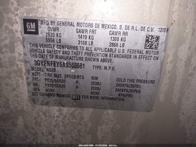 2010 CADILLAC SRX 3GYFNFEY6AS565581 Photo 8