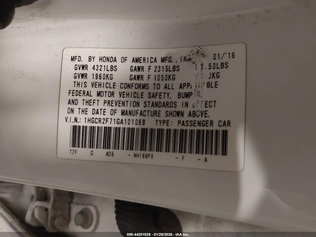 1HGCR2F71GA101069 Honda ACCORD EX