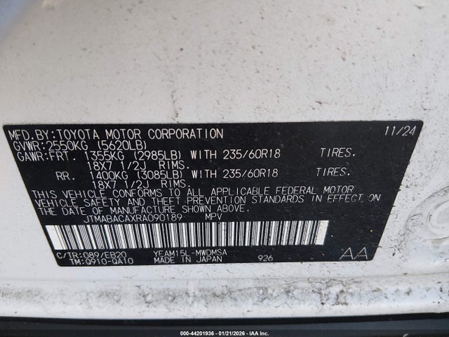 Toyota BZ4X XLE 2024 JTMABACAXRA090189 Image 9