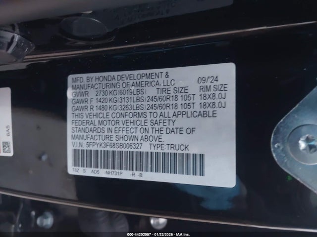5FPYK3F68SB006327 Honda Ridgeline Trailsport