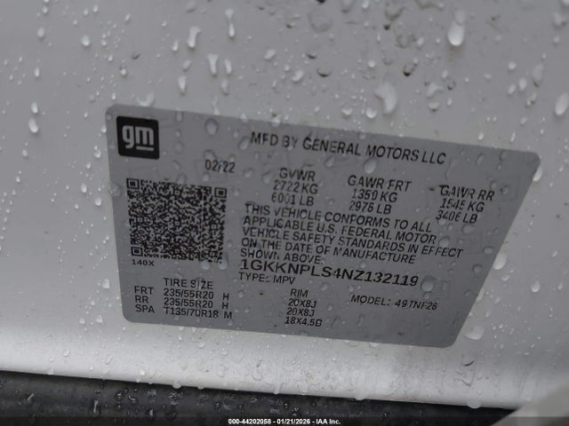 2022 GMC ACADIA 1GKKNPLS4NZ132119 Photo 8