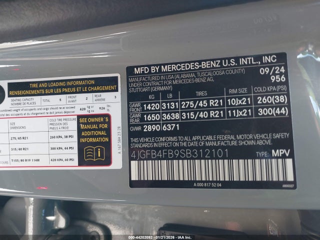 4JGFB4FB9SB312101 Mercedes-Benz Gle 350 4matic