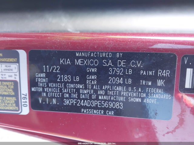 2023 KIA FORTE 3KPF24AD3PE569083 Photo 8