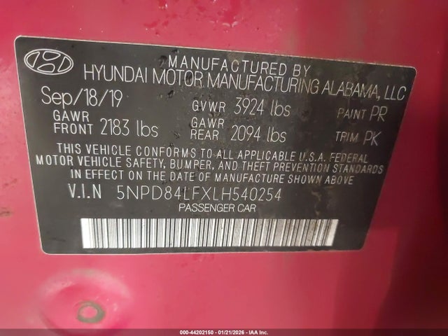 2020 HYUNDAI ELANTRA 5NPD84LFXLH540254 Photo 8