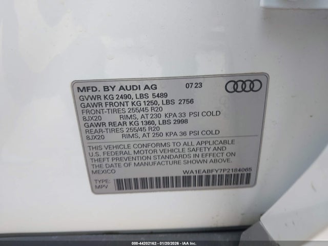 2023 AUDI Q5 WA1EABFY7P2184065 Photo 8