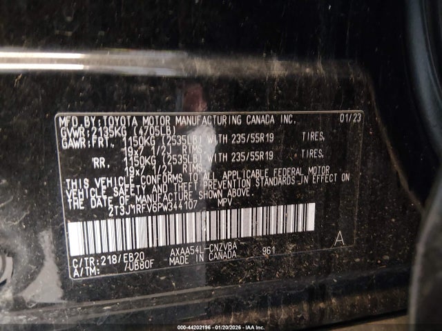 2T3J1RFV6PW344107 Toyota Rav4 Adventure