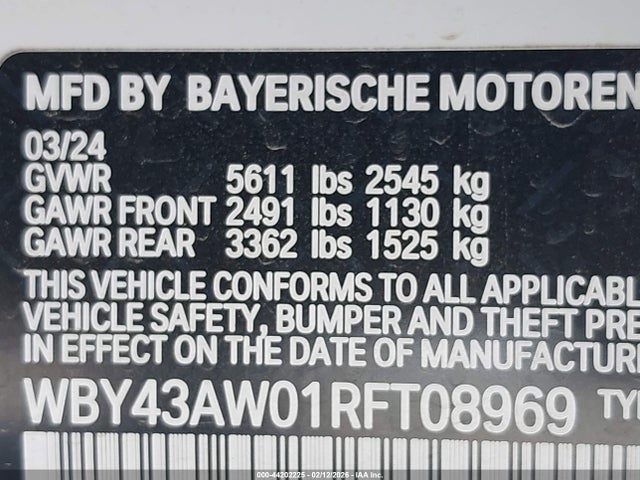 WBY43AW01RFT08969 BMW I4 Gran Coupe Edrive35