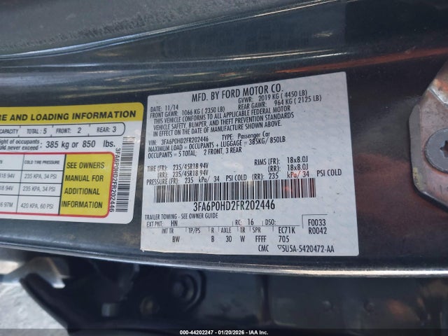 Ford FUSION SE 2015 3FA6P0HD2FR202446 Image 9