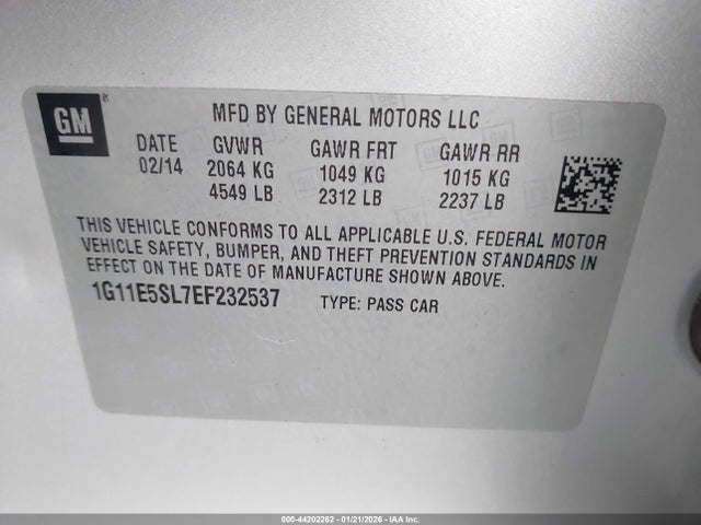 Chevrolet MALIBU 2LT 2014 1G11E5SL7EF232537 Image 9