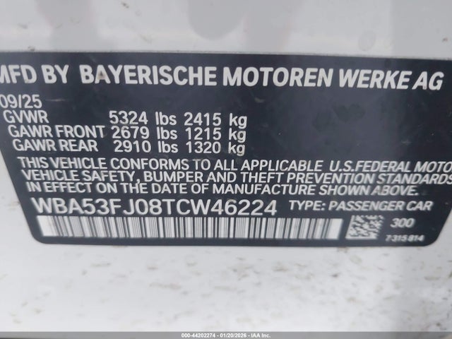 WBA53FJ08TCW46224 BMW 530i Xdrive