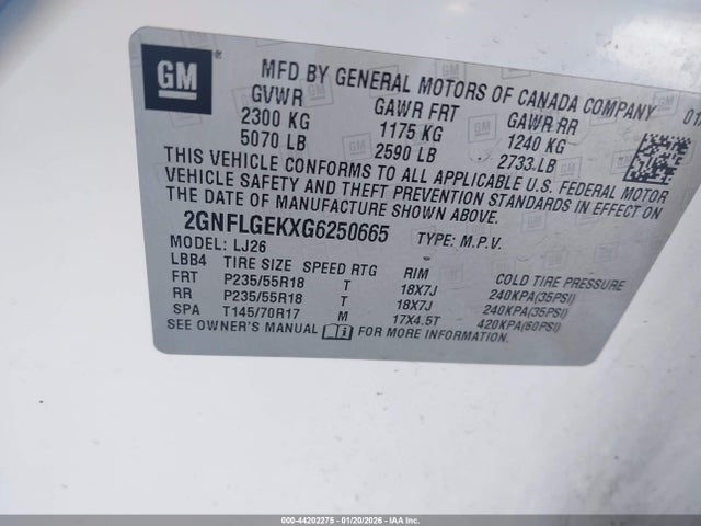 2016 CHEVROLET EQUINOX 2GNFLGEKXG6250665 Photo 8