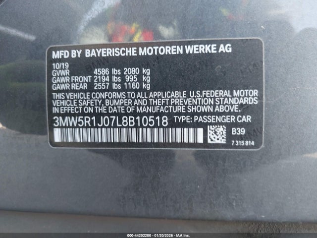 3MW5R1J07L8B10518 BMW 330I