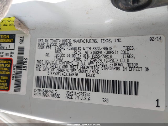 2014 TOYOTA TUNDRA 5TFRY5F14EX160670 Photo 8