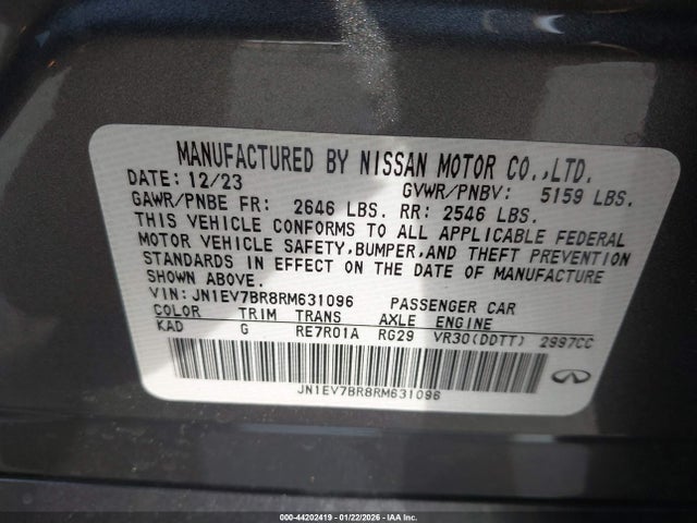 2024 INFINITI Q50 JN1EV7BR8RM631096 Photo 8