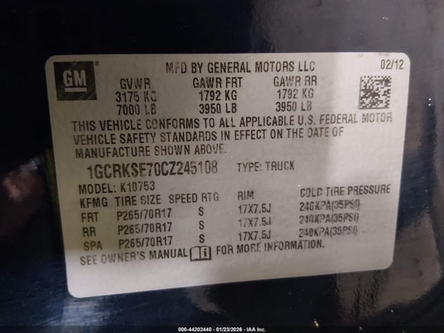 2012 CHEVROLET SILVERADO 1500 1GCRKSE70CZ245108 Photo 8