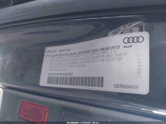 WAUANAF45HN029267 Audi A4 2.0t Premium