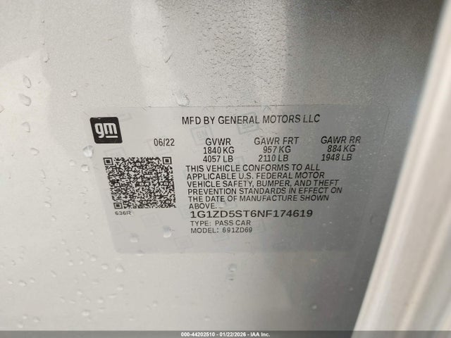 2022 CHEVROLET MALIBU 1G1ZD5ST6NF174619 Photo 8