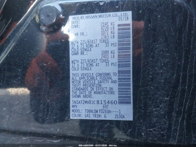 5N1AT2MV8JC815460 Nissan ROGUE SV