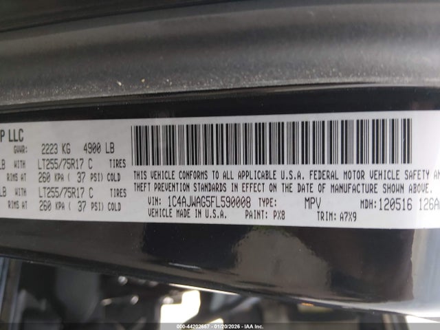 2015 JEEP WRANGLER 1C4AJWAG5FL590008 Photo 8