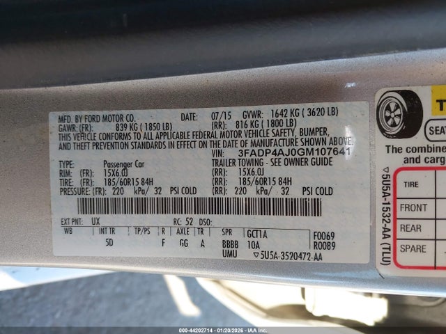 2016 FORD FIESTA 3FADP4AJ0GM107641 Photo 8