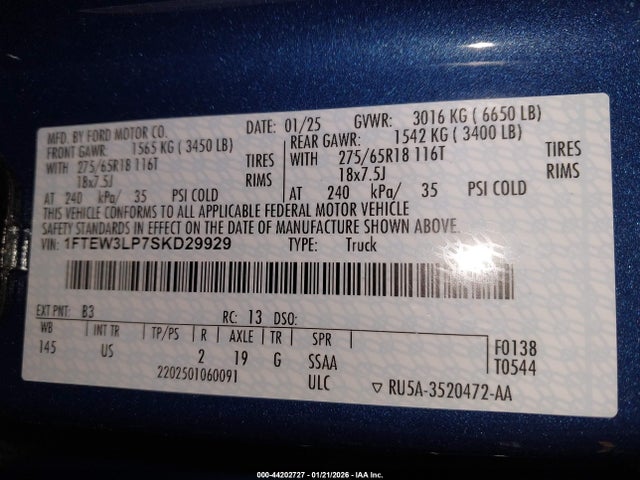 Ford F-150 Xlt 2025 1FTEW3LP7SKD29929 Image 9