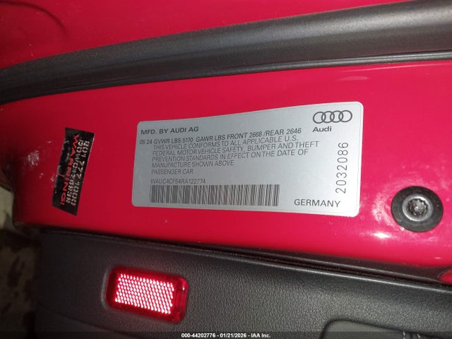 Aukcja sprzedaży 2024 Audi S5 Sportback Premium Plus Tfsi Quattro Tiptronic, vin: WAUC4CF54RA122774, numer aukcji: 44202776