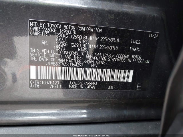 JTMB6RFV3SJ064397 Toyota Rav4 Hybrid Xle Premium