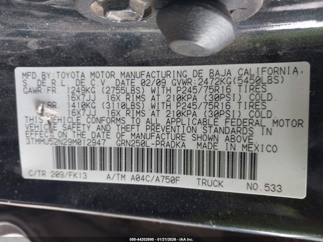 2009 TOYOTA TACOMA 3TMMU52N29M012947 Photo 8