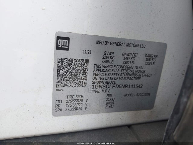 1GNSCLED5NR141542 Chevrolet Tahoe 2wd Commercial Fleet