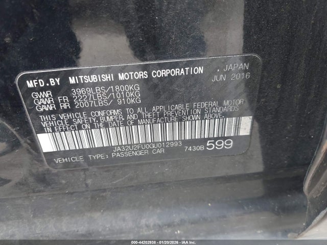 2016 MITSUBISHI LANCER JA32U2FU0GU012993 Photo 8