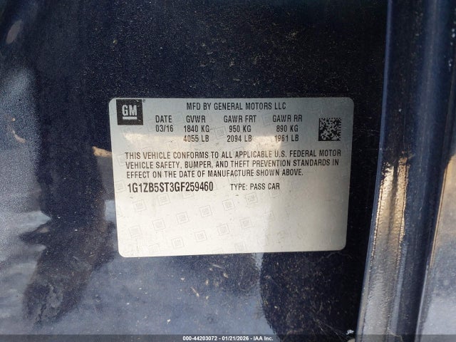 1G1ZB5ST3GF259460 Chevrolet MALIBU LS