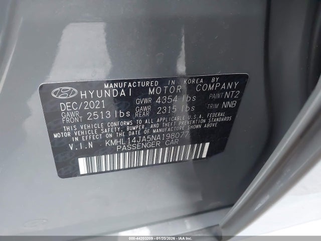KMHL14JA5NA198077 Hyundai SONATA SEL