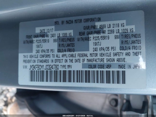 Aukcja sprzedaży 2018 Mazda Cx-5 Touring, vin: JM3KFBCM1J0324780, numer aukcji: 44203291