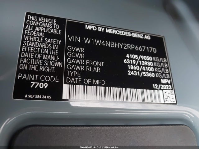 W1W4NBHY2RP667170 Mercedes-Benz Sprinter 2500 Standard Roof 4-cyl Diesel Ho