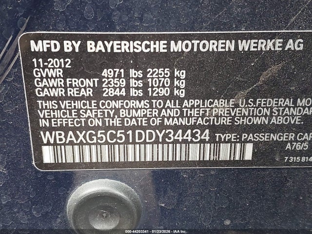 2013 BMW 528I WBAXG5C51DDY34434 Photo 8