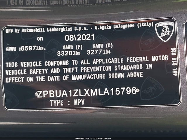 2021 LAMBORGHINI URUS ZPBUA1ZLXMLA15796 Photo 8