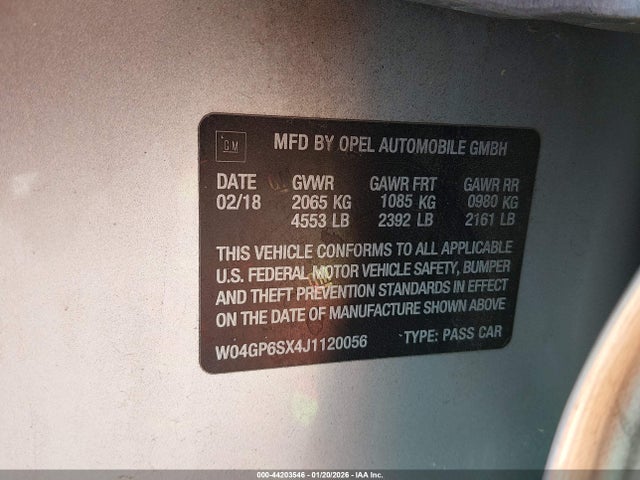 W04GP6SX4J1120056 Buick Regal Sportback Essence